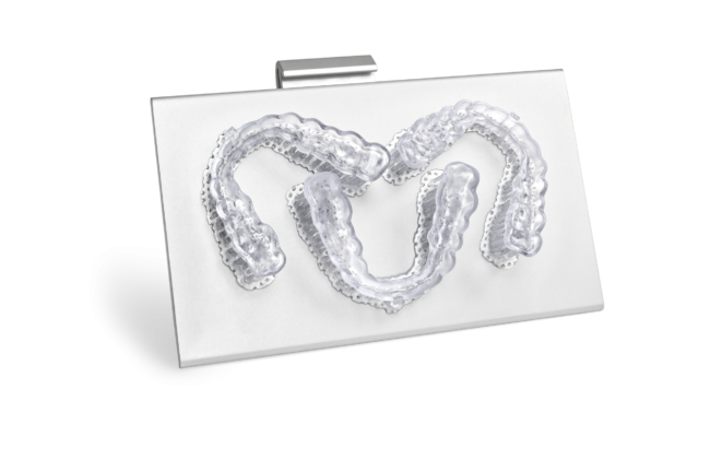 one-plateau-gouttieres Trois gouttières imprimées sur la plateforme de la ONE