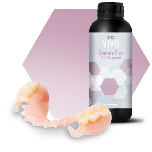Résine RAPIDSHAPE RS VIVO Denture Flex Transparent 1 kg
