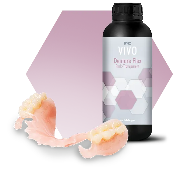 Résine RAPIDSHAPE RS VIVO Denture Flex Transparent 1 kg