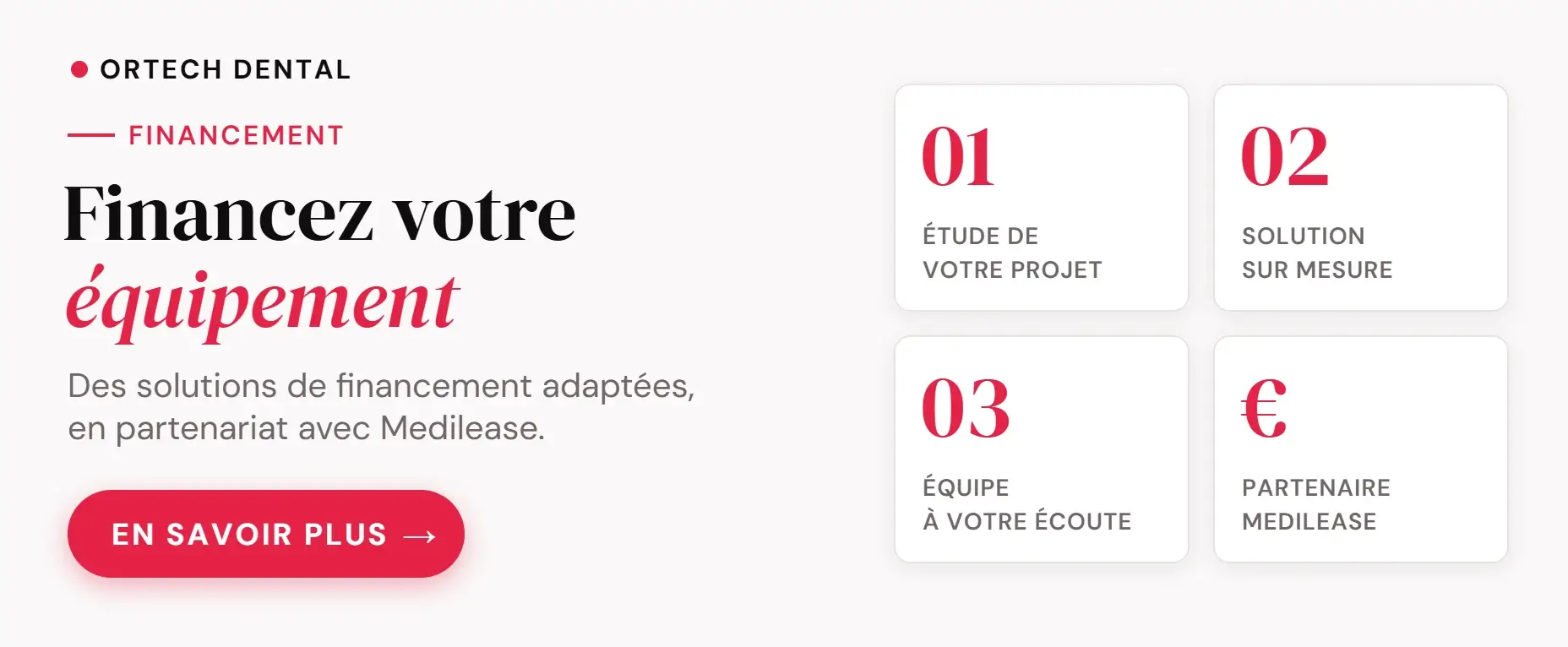 Financez votre équipement : solutions de financement Ortech Dental en partenariat avec Medilease